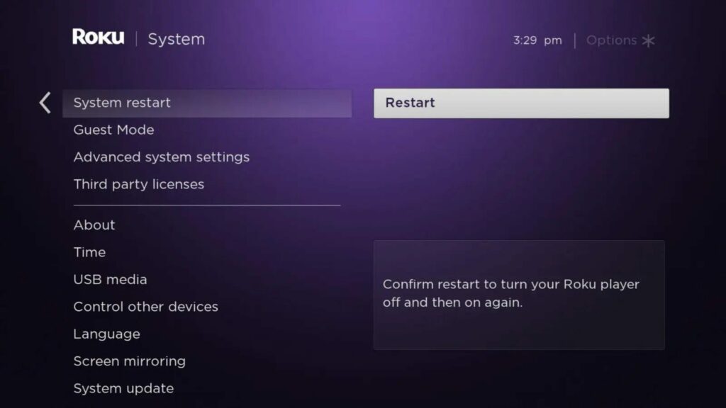 Restart Your Roku TV:
